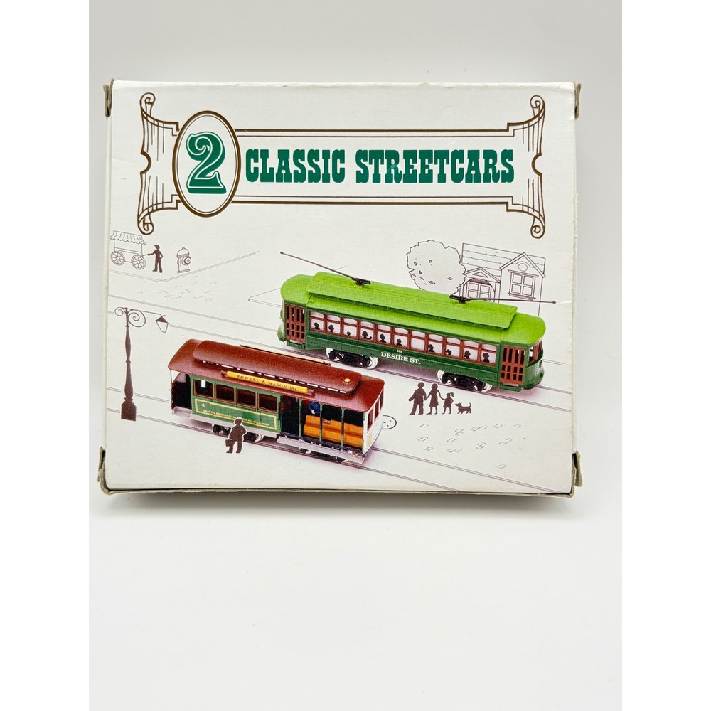Vintage Set of 2 Classic Streetcars San Francisco Cable Car & Desire St. Trolley
